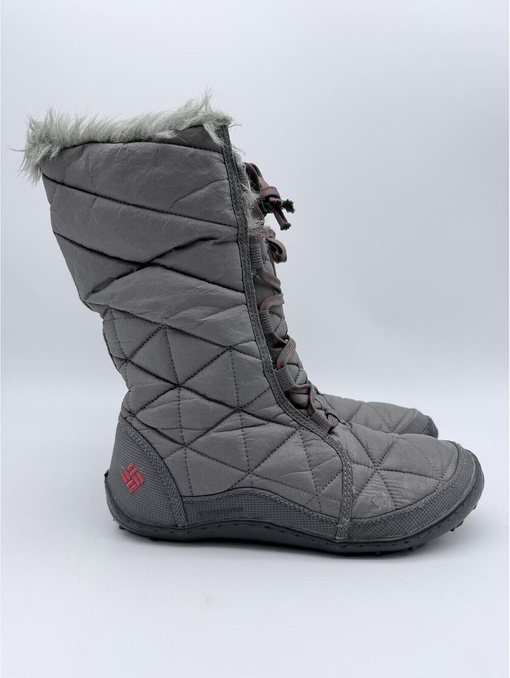 Columbia Minx Mid II‎ Omni-Heat Womens 9 Gray Faux Fur Winter Boots YL5164-051